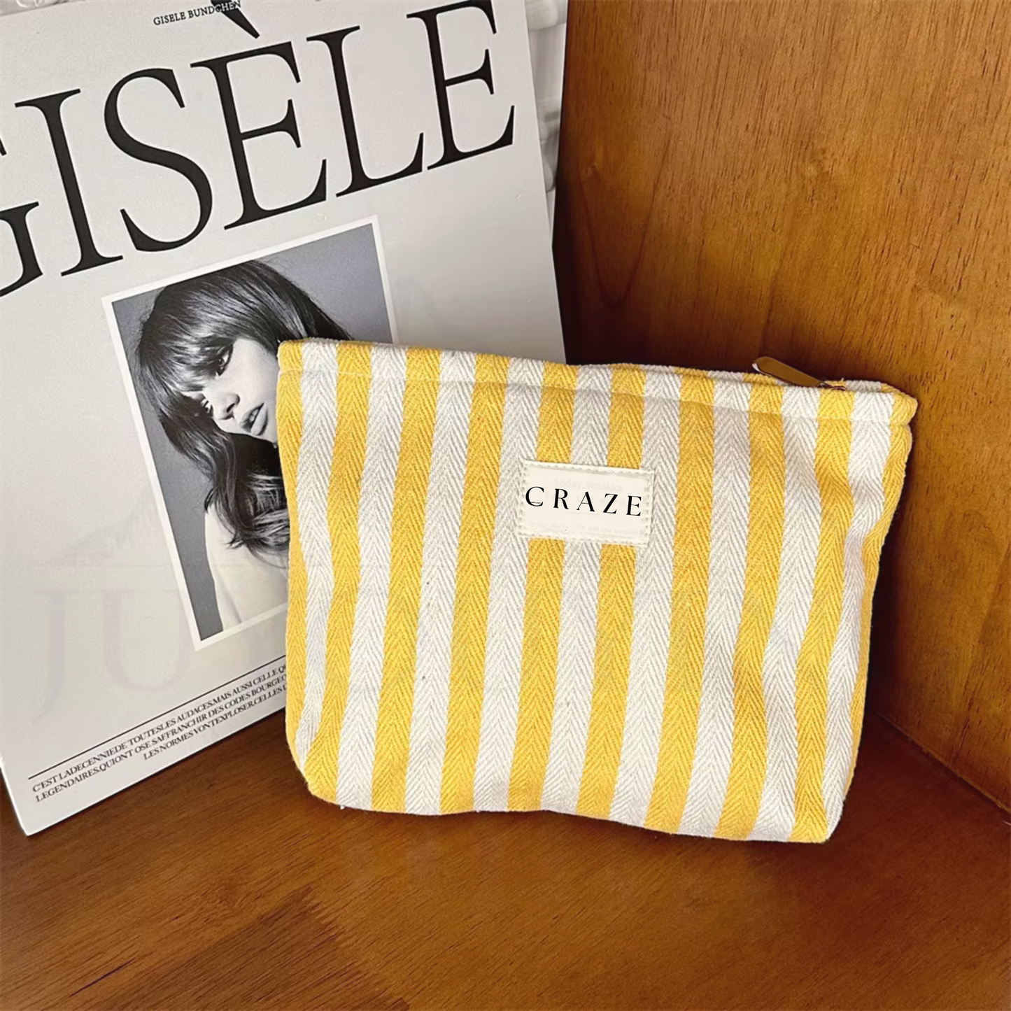 Striped Pouch - Yellow