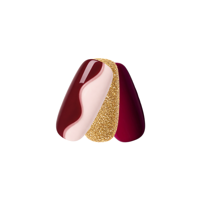 Arte rojo con purpurina dorada